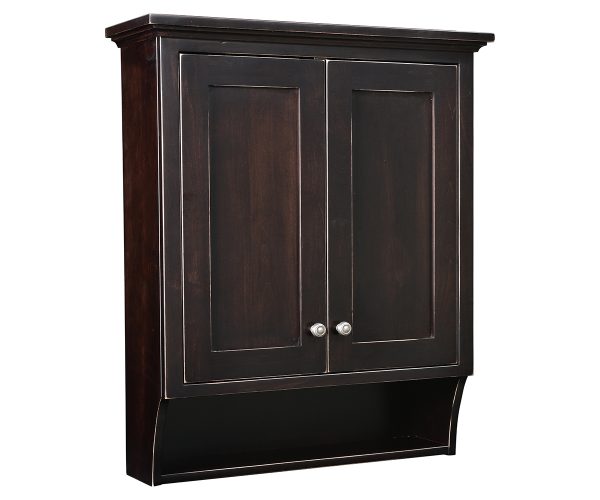 Black Rub Thru Bathroom Wall Cabinet