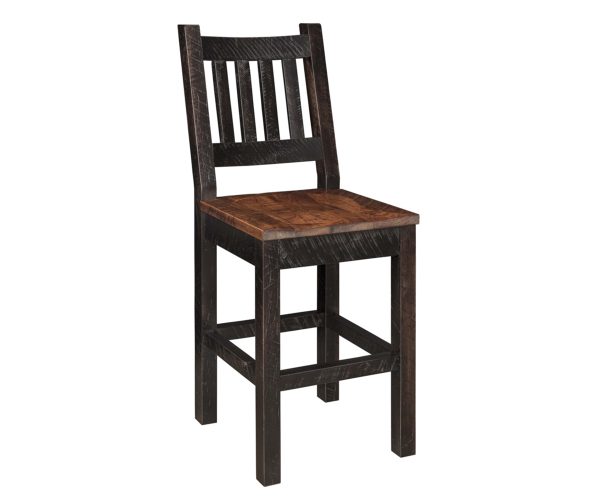 24" Roughcut Maplewood Bar Stool With Back