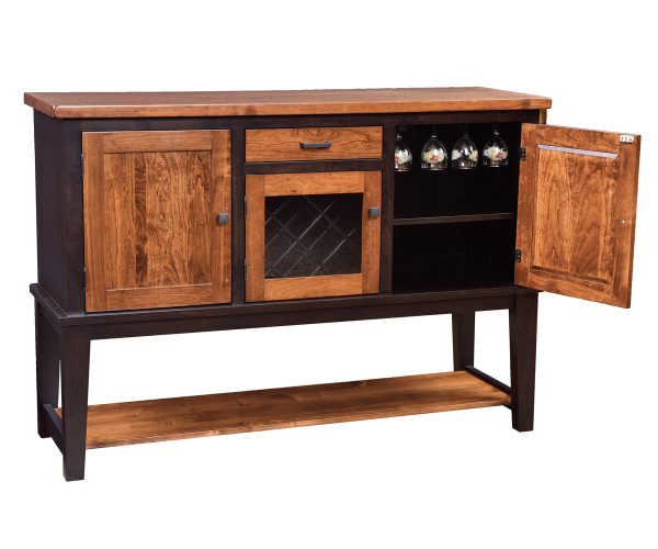 Settlers Buffet With Wine Rack and Shelf