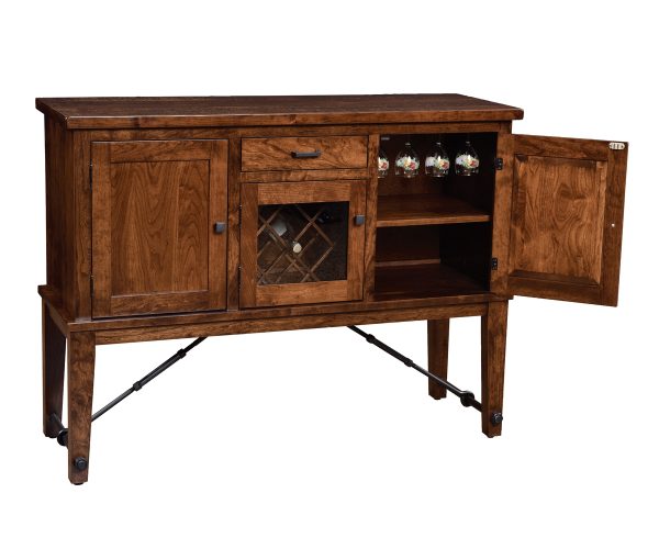 Settlers Buffet With Wine Rack and Turnbuckles